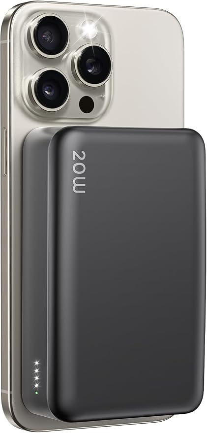 20000mAh Magnetic Power Bank for MagSafe, Wireless Portable Charger | 3 In 1丨22.5W USB C Fast Charging丨15W Magnetic Wireless Charging丨Compact Travel Battery Pack丨 for iPhone 12-17 Series