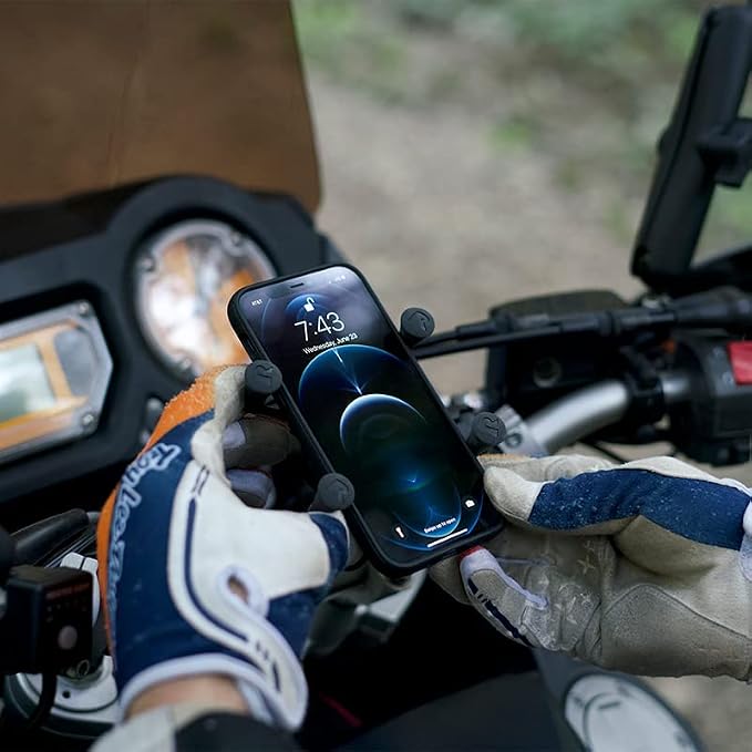 RAM MOUNTS X-Grip Small Phone Mount with Handlebar U-Bolt Base RAM-B-149Z-A-UN7U with Short Arm for Motorcycle, ATV/UTV, Bike