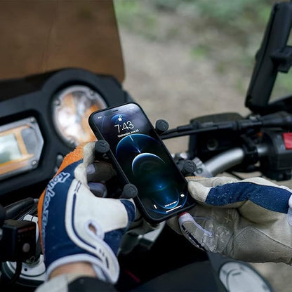RAM MOUNTS X-Grip Small Phone Mount with Handlebar U-Bolt Base RAM-B-149Z-A-UN7U with Short Arm for Motorcycle, ATV/UTV, Bike