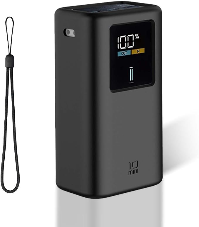Silicone Case for CUKTECH 10 Mini Power Bank (10000mAh 55W) Full-Body Protective Cover for CUKTECH 10 Mini Portable Charger,Precise Port Cutouts (Case Only) Black