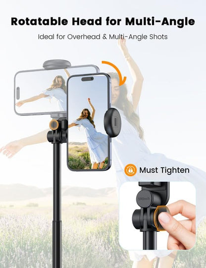 67.7" Camera Tripod with 1/4" Camera Mount & Light, NT99 Extendable Tripod Stand for Camera & GoPro Filming Vlogging, Travel Tripod Compatible with DSLR Camera