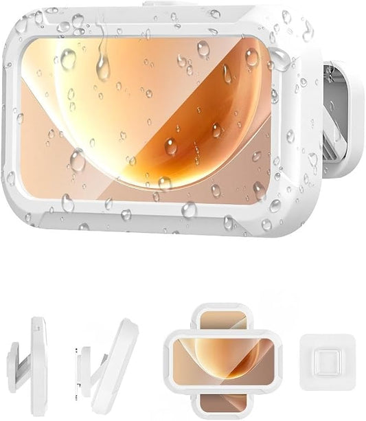 Shower Phone Holder Waterproof Case with Anti-Fog Screen, 480° Rotatable & Adjustable Wall Mount Stand, Waterproof Bathroom Bathtub Kitchen Accessories for 4-7'' Cellphones