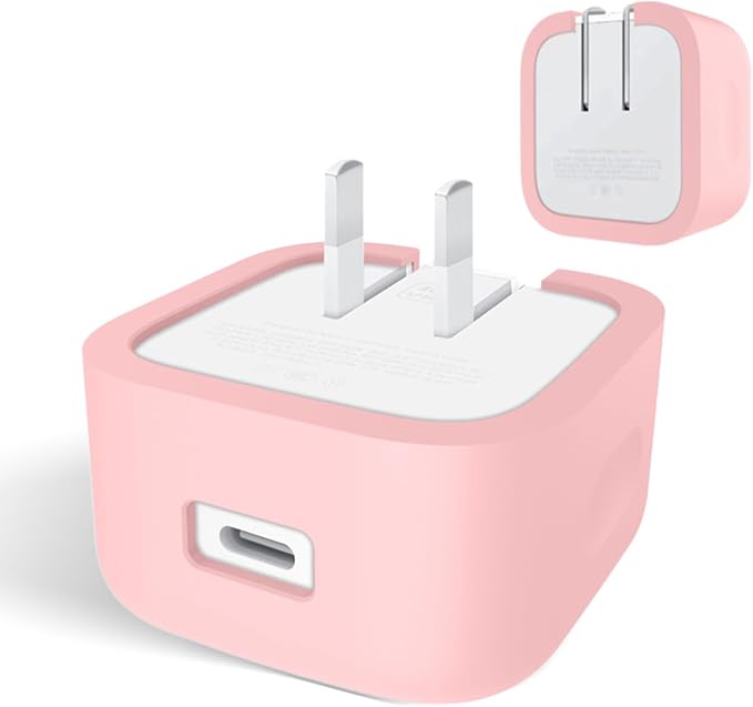 Silicone Case for Apple 40W Dynamic Power Adapter,Soft Silicone Protective Cover for Dynamic Power Adapter,Shockproof,Fall-Resistant,Pink