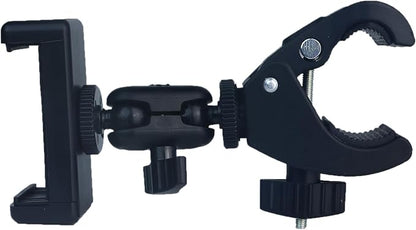 Phone Holder with Clamp for Golf Cart Universal Phone Mount Holder for Bicycle, Wheelchair, Stroller Mic Stand Phone Holder