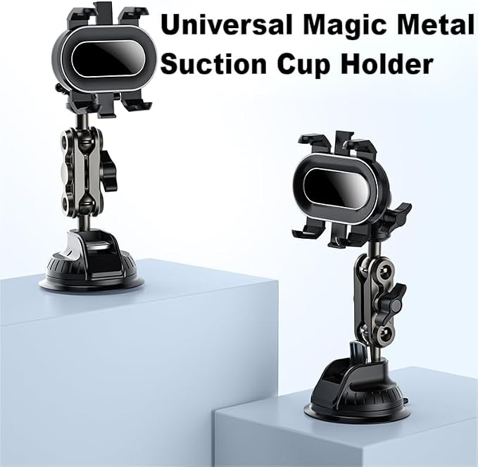 Ultra-Strong Suction Cup Phone Mount for Car - Anti-Shock & Noiseless Dashboard & Windshield Holder, 360° Adjustable Hands-Free Mount for All Smartphone (02)