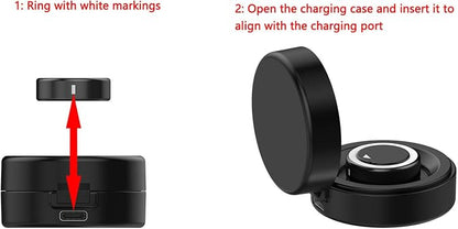 XUMIUZIY Charging Case for 4, Portable Travel Charger with Built in 70mAh Battery, Fast Charging Dock with Type C Cable, for Gen 4 and Ceramic
