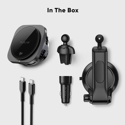 FLOLAB Qi2 15W Wireless Car Charger for iPhone 16/15/14/13/12, Magnetic Vent/Foldable Dashboard/Windshell Mount Car Phone Holder, Fast Charging with Cooling