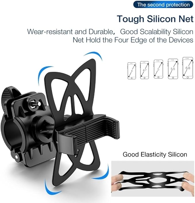 Handlebar Bicycle Mount for Galaxy A03s A13 A14 A23 A53 A54 5G Phones - Silicone Holder Bike Non-Slip Strap Shockproof M9V Compatible with Samsung Galaxy A03s/A13/A14/A23/A53/A54 5G