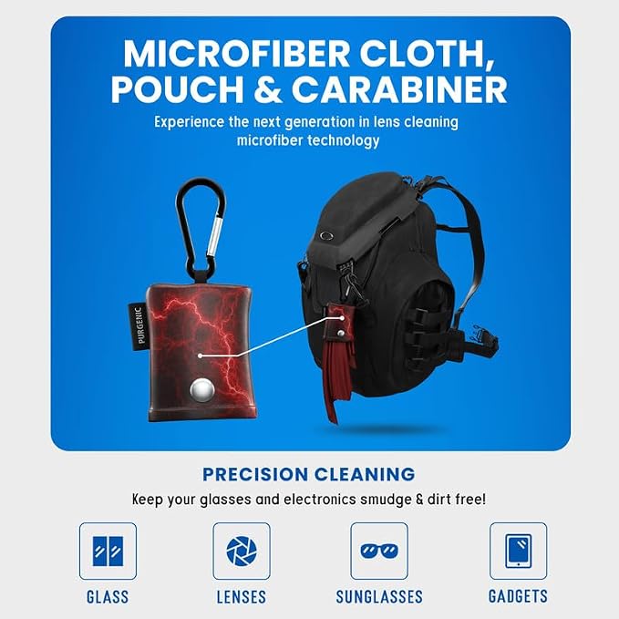 Microfiber Cloth & Glasses Wipes (6 Pack) Lens & Glasses Cleaning Cloth - Eye Glass Clean Cloths - Eyeglass Cleaning Cloth - Glass Cleaning Cloth - Camera Lenses & Gadget Delicate Screens - Red