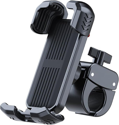 Motorcycle Phone Mount, Bike Phone Holder Handlebar for iPhone Samsung Android 4-7" Smartphones, Cell Phone Clamp, E-Bike Scooter Golf Cart Accessories kit