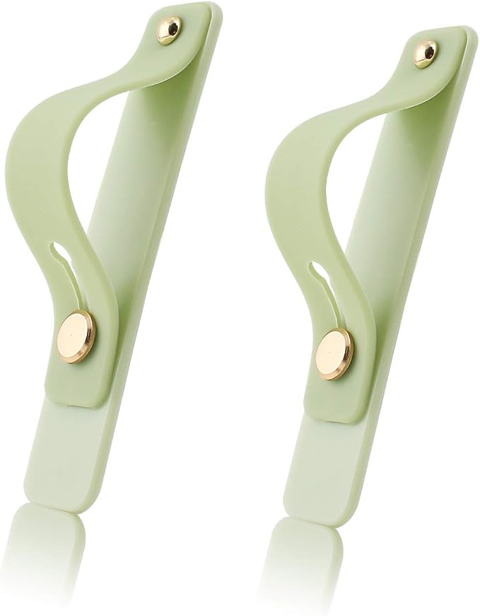 Removable and Reusable Cell Phone Grip Strap, Yetaida Telescopic Finger Kickstand Bracket Universal Silicone Phone Holder Stand and Portable Finger Loop for Most Smartphones Case (Matcha Green)