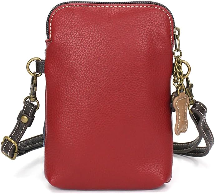 CHALA Dog Collection Cell Phone Crossbody Purse-Women PU Leather/Canvas Multicolor Handbag with Adjustable Strap