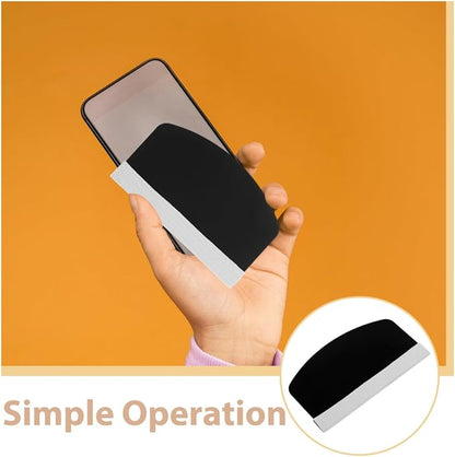 Housoutil Mobile Phone Film Scraper Card, Bubble Remover Curved Squeegee Tool with Cloth for Smooth Screen Protector Application