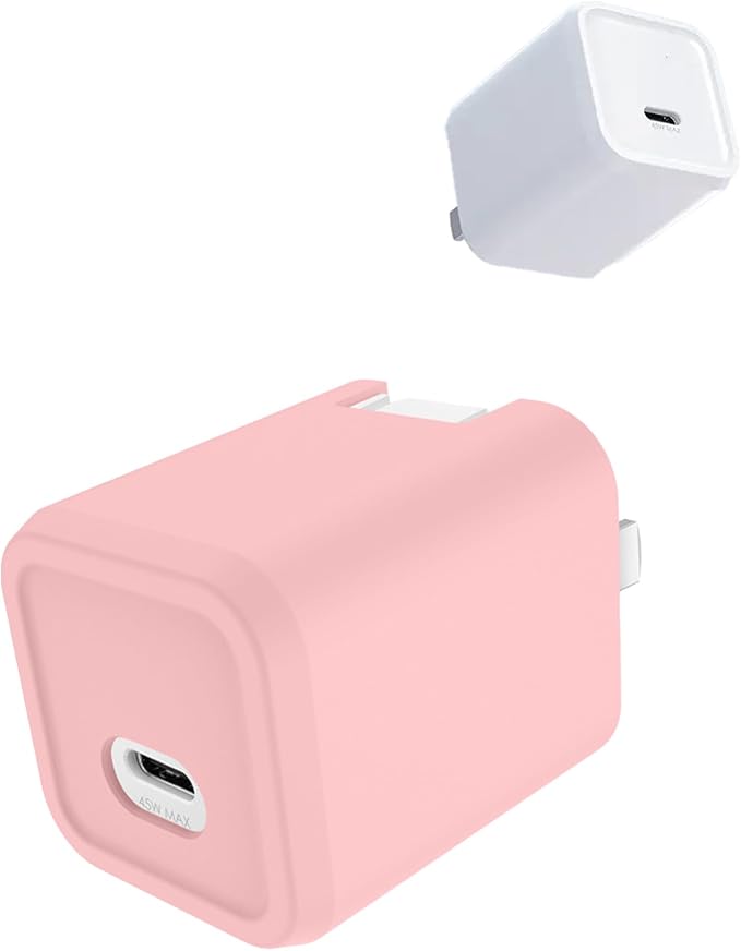 Case for Mophie 45W 1-Port USB-C Charger, Kids-Friendly Soft Silicone Protective Cover, Shockproof, Waterproof (Pink)