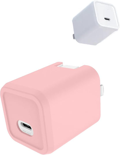 Case for Mophie 45W 1-Port USB-C Charger, Kids-Friendly Soft Silicone Protective Cover, Shockproof, Waterproof (Pink)
