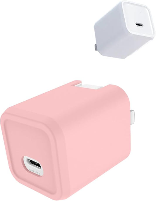 Case for Mophie 45W 1-Port USB-C Charger, Kids-Friendly Soft Silicone Protective Cover, Shockproof, Waterproof (Pink)