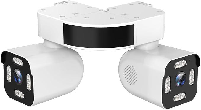 Dual Lens Outdoor Cameras 2.5K/5MP House Cameras Wired Plug-in | Wireless WiFi Camera with Audio and Video,PTZ,Auto Tracking,7/24 Recording,Color Night Vision,Cloud & SD Card Storage.
