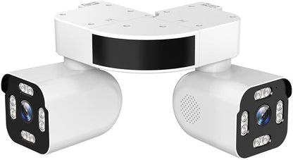 Dual Lens Outdoor Cameras 2.5K/5MP House Cameras Wired Plug-in | Wireless WiFi Camera with Audio and Video,PTZ,Auto Tracking,7/24 Recording,Color Night Vision,Cloud & SD Card Storage.