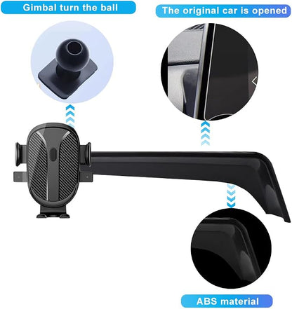 Car Phone Holder for 2025 Kia EV6 Accessories 2022 2023 2024 Dash Mount Cell Phone Holder for Most Smartphones Auto Interior Accessories Hands-Free 360 Degree Rotation