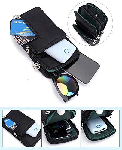 Crossover Body Bag Armband for LG Wing K51 V60 / Samsung Galaxy S22 Plus S21+ S20+ / Moto E, One 5G, G100, G Fast Power Stylus Play OnePlus Nord N10 Small Cute Cell Phone Purse Wallet Pouch (Blue)