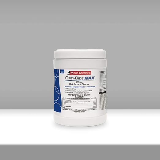 Micro-Scientific - M60034 Wipes Disinfectant Cleaner 160 Wipes Professional Disposables Surface Disinfectant Cleaning Wipes Opti Cide Max