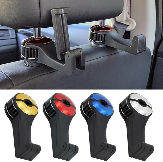Car Headrest Hook Phone Car Holder Car Hanger for A4 B6 Seat Back Hanger Storage Hook Phone Holder Auto Fastener Clip (Red)