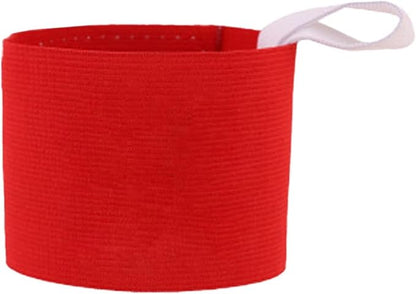 Red Adult Squad Armbands Elastic Non-Slip Adjustable Arm Band Neon Colored Adhesive Armband for Soccer Football Training Team Sports Supplies Protective Armbands