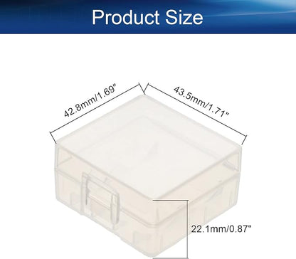 Heyiarbeit 2Pcs 18350 Battery Case Battery Storage Box Organizer Battery Storage Case Holder for 18350, Transparent