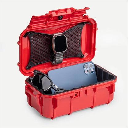 Evergreen 57 Waterproof Dry Box Protective Case - Travel Safe/Mil Spec/USA Made - for Cameras, Phones, Ammo Can, Camping, Hiking, Boating, Water Sports, Knives, & Survival (Red)