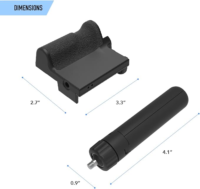 DigiPower Pocket Grip Stabilizer with Wireless Shutter Remote & Table-Top Mini Tripod for Mobile Phone, Works with iPhones & Android Smartphones for Filming YouTube, TikTok, & Instagram Videos,