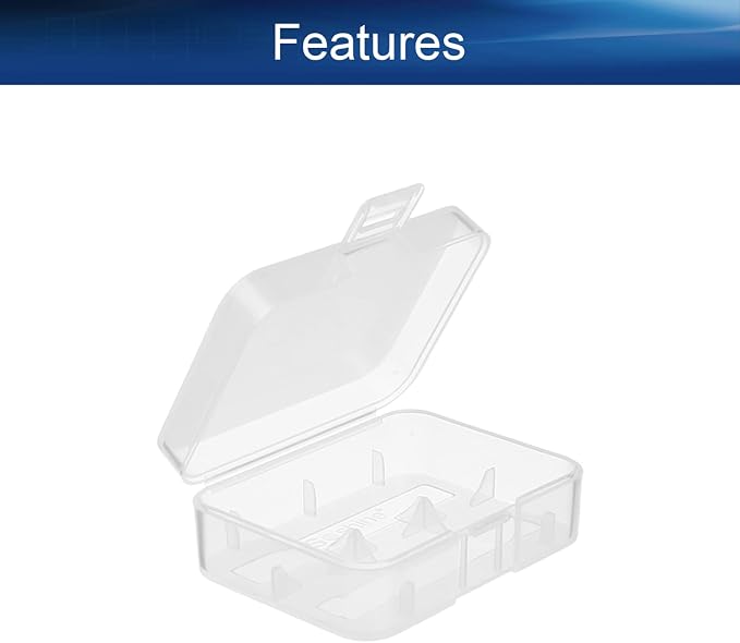 Heyiarbeit Battery Organizer Box PP Battery Storage Case Battery Holder Storage for 18500 Carrying Battery Transparent 2Pcs