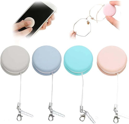 Yilia Macaron Phone Screen Cleaner, Cute Macaron Design Mobile Phone Screen Cleaner, Washable Dedusting Tool for Eyeglasses and Cell Phones (Mix, 4pcs)