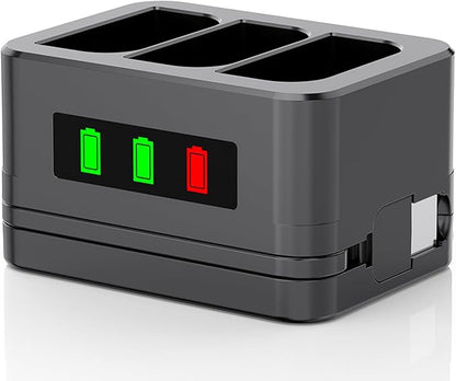 3-Slot Charger/Charging Dock, Suitable for Ring doorbells and Camera Batteries,with LED Display,Compatible with Video Doorbell 2/3/4/3Plus/Spotlight Cam/Peephole Cam