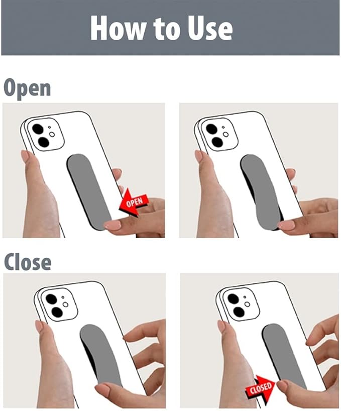 Momostick Flatstick, Cell Phone Finger Grip Strap Holder for Hand, Cell Phone Stand, New Slim Finger Loop Selfie Grip Compatible with Most Smartphones - Glitter Navy
