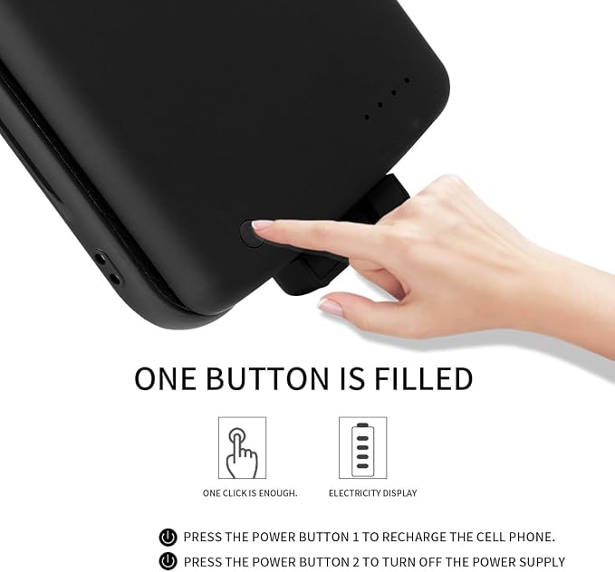 Battery Case for Galaxy A73, Extended Charging Cases for Samsung Galaxy A73 Rechargeable External Backup Power Bank Charger Cover, 5000mAh, Black