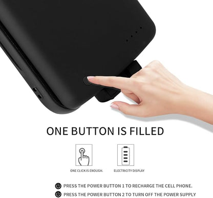 Battery Case for Galaxy A73, Extended Charging Cases for Samsung Galaxy A73 Rechargeable External Backup Power Bank Charger Cover, 5000mAh, Black