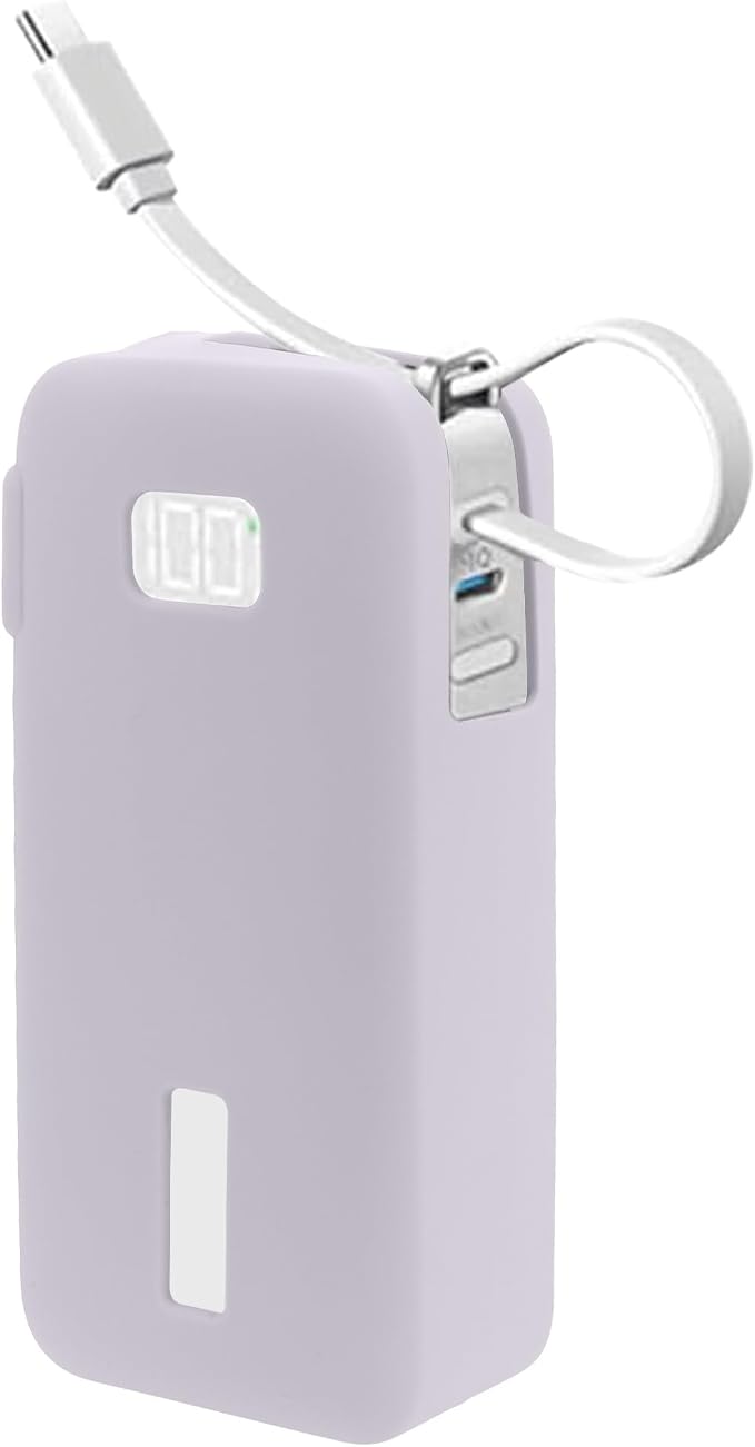 kwmobile Case Compatible with Anker Power Bank 10000mAh (A1688) - Portable Powerbank Cover - External Battery Charger Bag, Shockproof - Lavender