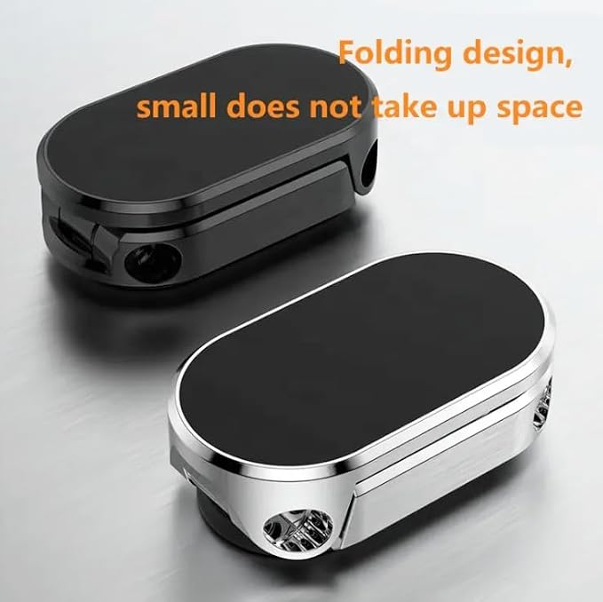 Magnetic Car Phone Holders - Foldable & Retractable Arms, N52 Magnets, 360° Rotation, Strong VHB Dashboard Adhesion, Universal Compatibility (2-Pack)