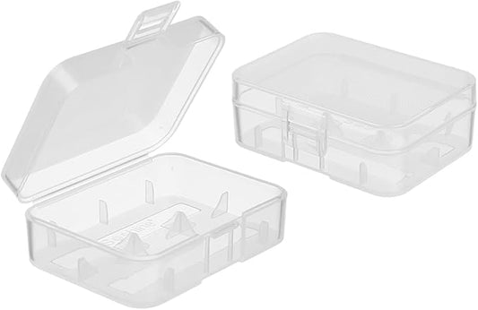 Heyiarbeit Battery Organizer Box PP Battery Storage Case Battery Holder Storage for 18500 Carrying Battery Transparent 2Pcs