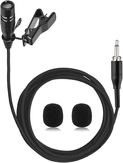 Lavalier Lapel Microphone Unidirectional Condenser Super Cardioid Mic Compatible with Wireless Bodypack Transmitter System with 3.5mm Thread Screw Plug
