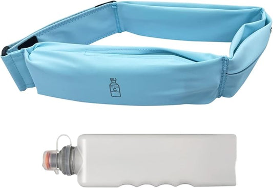 Running Belt with 11oz Water Bottle for Men Women, Slim Sport Workout Fanny Pack Phone Belt Holder Sweat and Waterproof Money Belt for Running Traveling Hiking