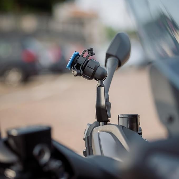Quad Lock Mirror Stem Motorcycle Phone Mount Kit with Vibration Dampener and MAG Universal Adaptor