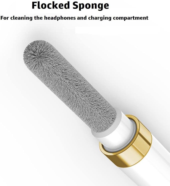 Dual-Brush Earbud Cleaning Pen | 4-in-1 Pro Kit for Precision & Durability, Tool Compatible with Airpods, Galaxy Buds, All Wireless Headsets -Gold