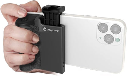 DigiPower Pocket Grip Stabilizer with Wireless Shutter Remote & Table-Top Mini Tripod for Mobile Phone, Works with iPhones & Android Smartphones for Filming YouTube, TikTok, & Instagram Videos,