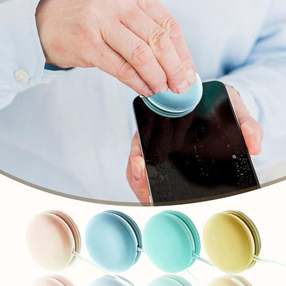 Macaron Phone Screen Cleaner, 2026 New Mobile Phone Screen Wipe, Portable Cell Phone Screen Cleaning Tool, Multifunctional Eyeglasses Cleaner for Office Travel (4PCS)