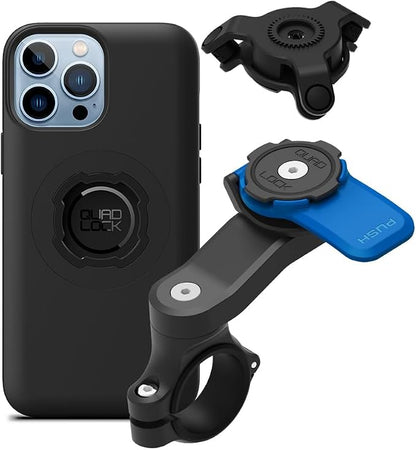 Quad Lock Motorcycle Handlebar Mount Kit with Vibration Dampener and MAG Phone Case for iPhone 13 Pro Max
