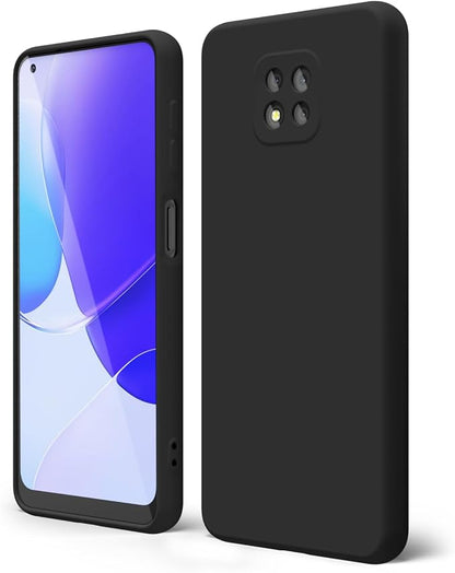 oakxco for Motorola Moto G Power 2021 Phone Case Liquid Silicone, Thin Slim Soft Rubber Gel TPU Plain Simple Cover for Women Girl Cute, Matte Solid Color, Black