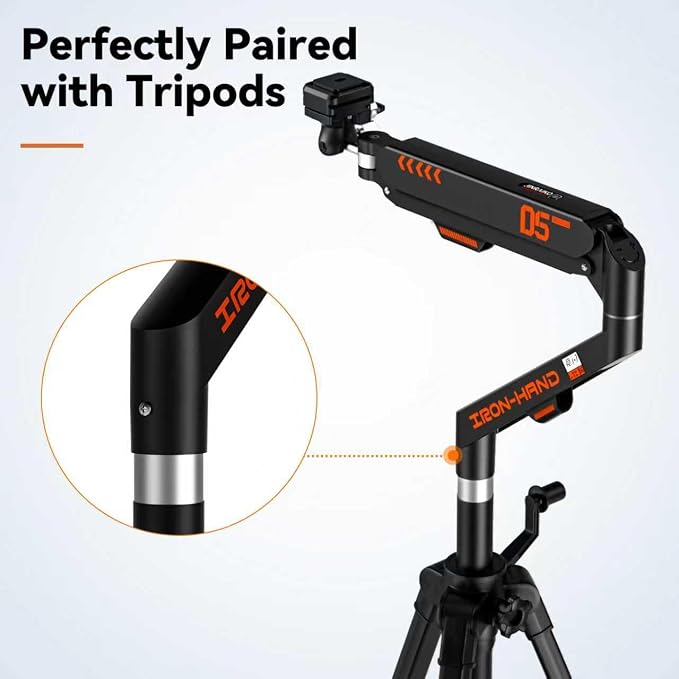 Overhead Camera Mount with 360° Adjustable Arm & Phone Holder for TikTok Live Streaming Photography Studio Content Creation, Desk Mount for for DSLR Camera/Webcam/Microphone, Black