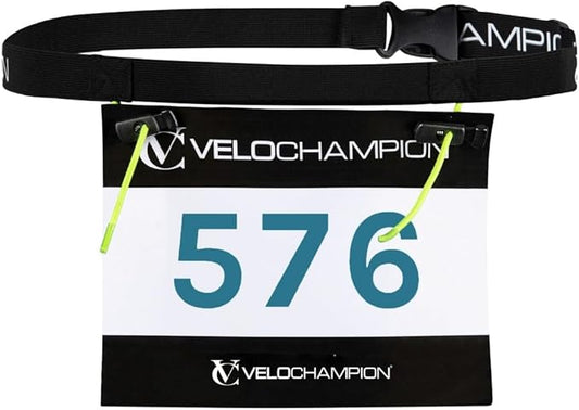 VeloChampion Lightweight Running Belt Waist Pack for Men Women - Elasticated Stretch Fit Race Number Holder - No Pins - 3 Sizes - Run. Triathlon. Cycle. Marathon. Jogging (1, X-Small)