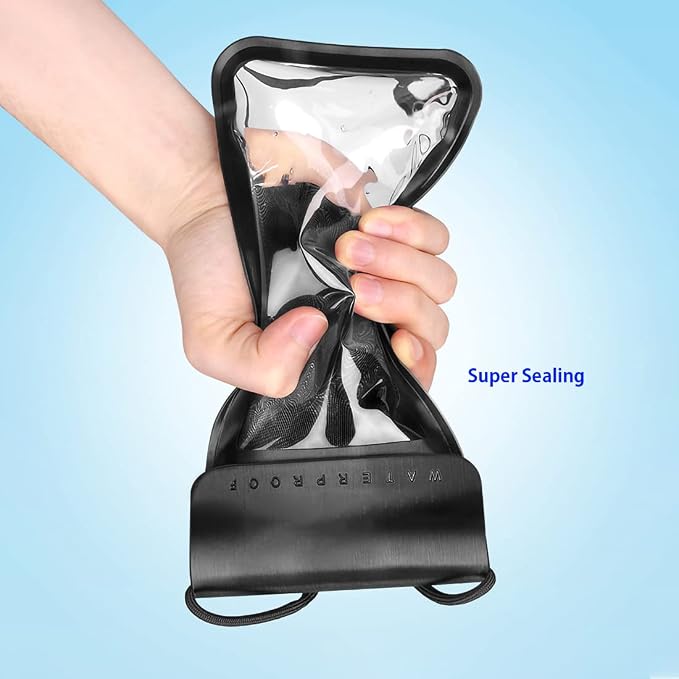 Waterproof Phone Pouch,IPX8 Waterproof Phone Case Bag Holder for iPhone 14 Pro Max/14 Plus/13/13 Pro Max/12/12 Pro Max/11/11 Pro Max/Xs Max/XR Samsung up to 6.9" for Kayaking Swimming(Black)